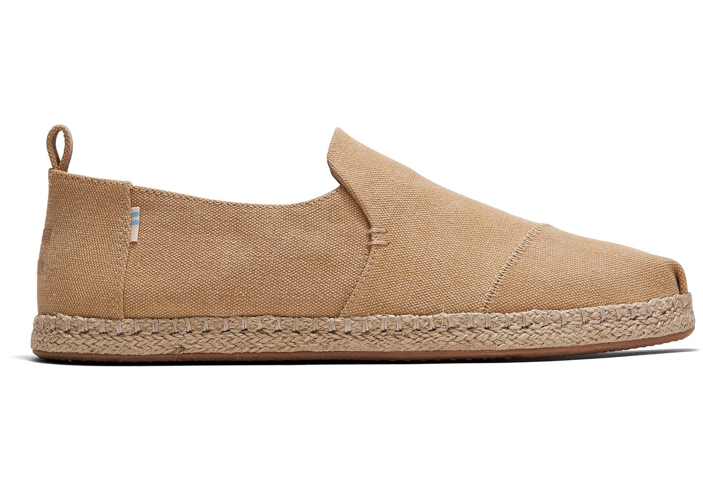 Toms Washed Canvas Deconstructed - Mens Alpargata Espadrilles - Brown - NZ - 963251GIS